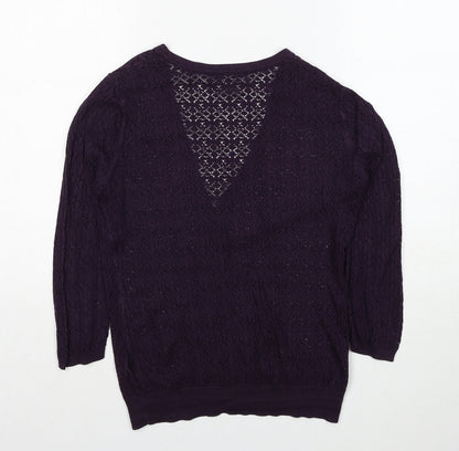 Womens UK Size M H&M Purple Cardigan Jumper