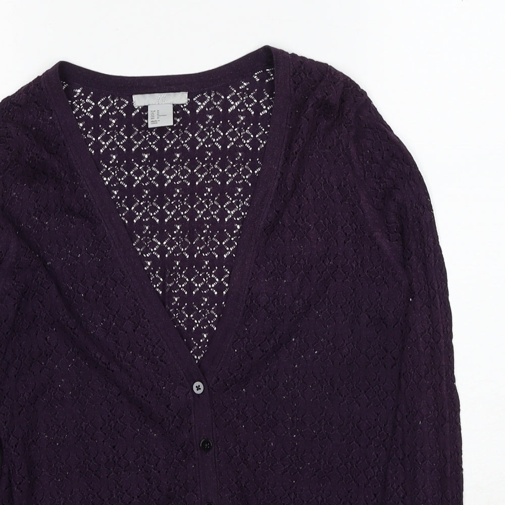 Womens UK Size M H&M Purple Cardigan Jumper