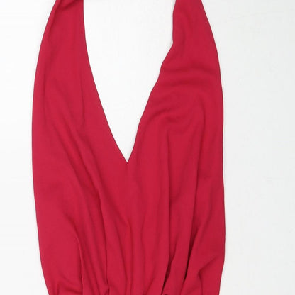 Love Womens Pink Polyester Romper One-Piece Size XS Button