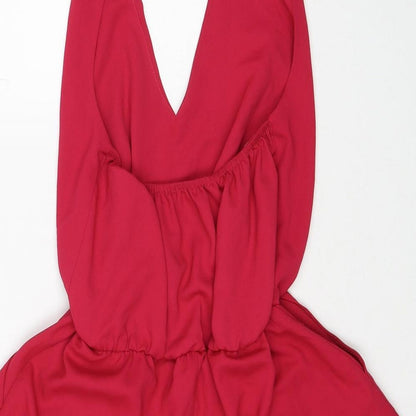 Love Womens Pink Polyester Romper One-Piece Size XS Button