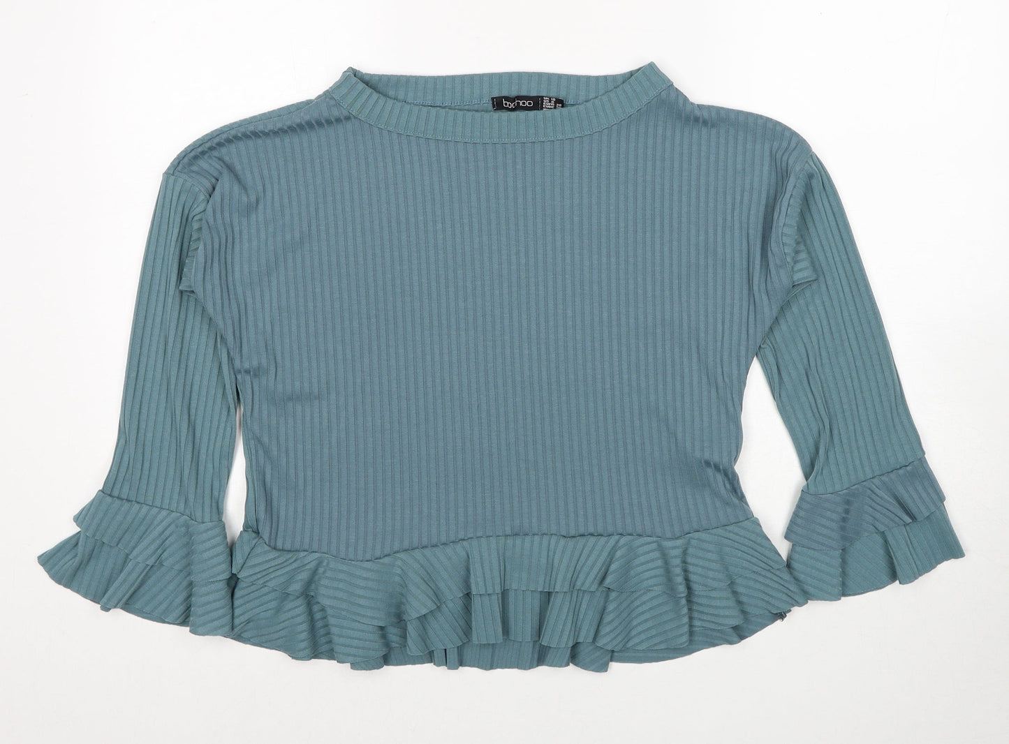 Boohoo Womens Blue Round Neck Polyester Pullover Jumper Size 10