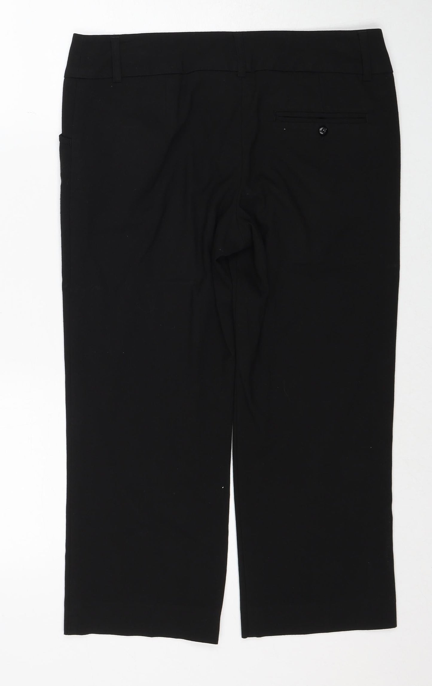 George Womens Black Polyester Trousers Size 12 Regular Zip