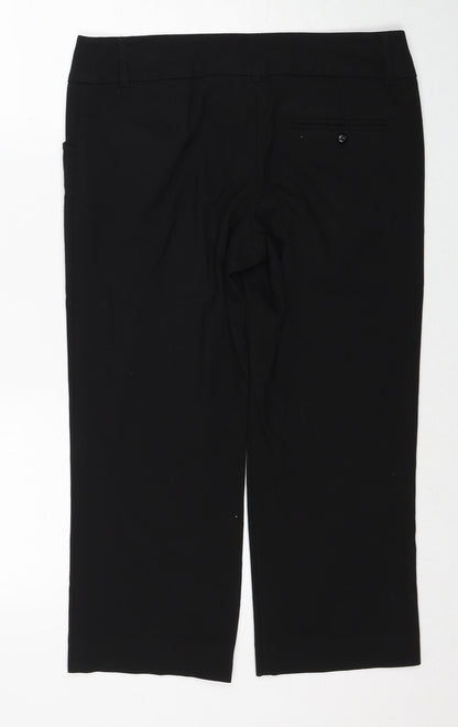 George Womens Black Polyester Trousers Size 12 Regular Zip