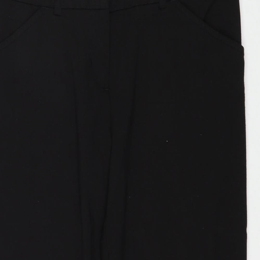 George Womens Black Polyester Trousers Size 12 Regular Zip