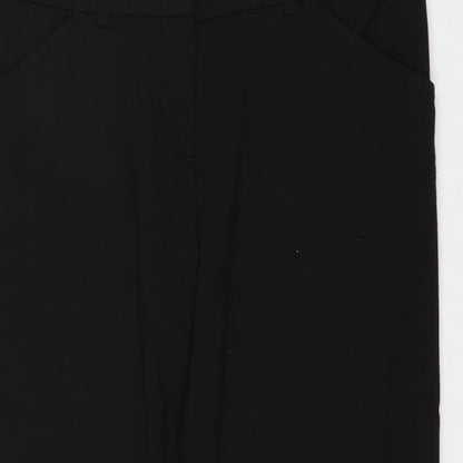 George Womens Black Polyester Trousers Size 12 Regular Zip