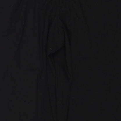 George Womens Black Polyester Trousers Size 12 Regular Zip