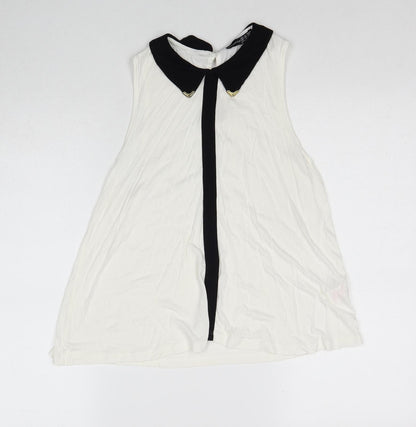 Atmosphere Womens White Viscose Basic Blouse Size 8 Collared