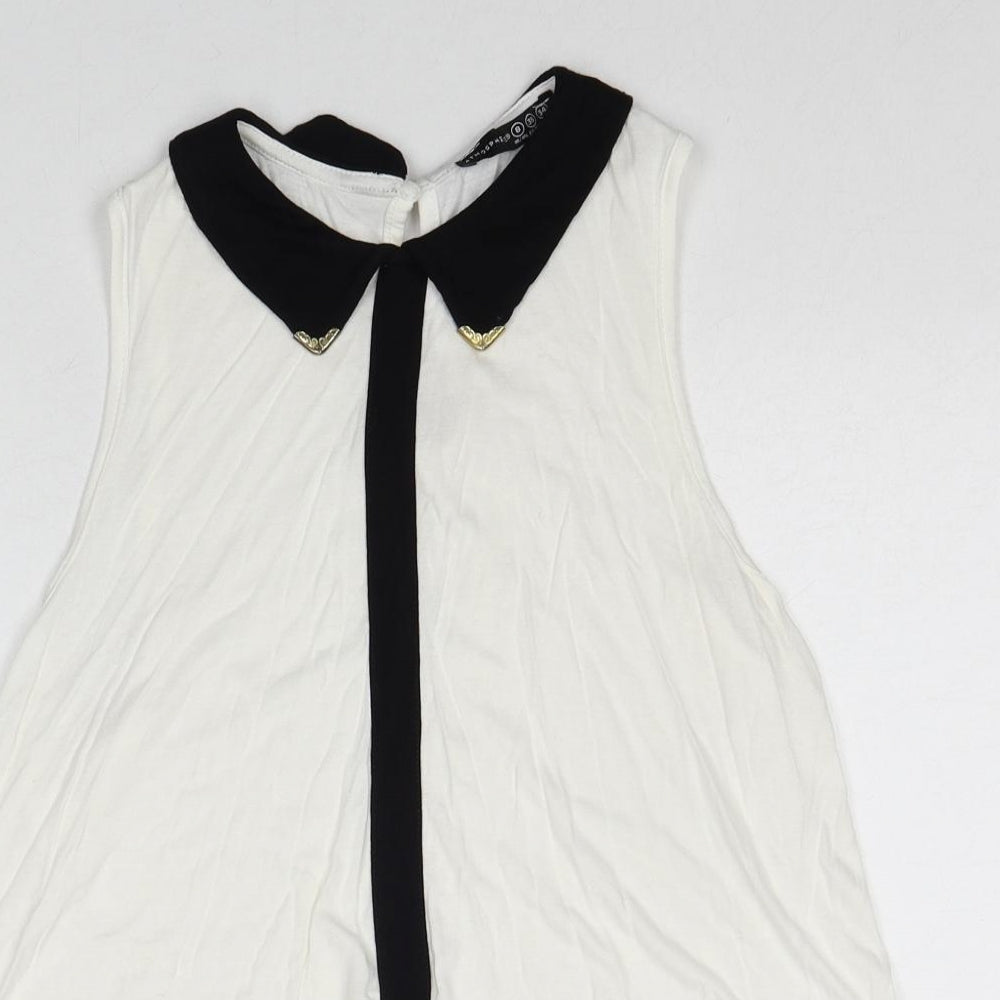 Atmosphere Womens White Viscose Basic Blouse Size 8 Collared