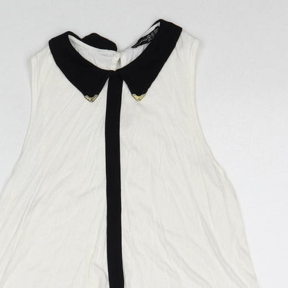 Atmosphere Womens White Viscose Basic Blouse Size 8 Collared