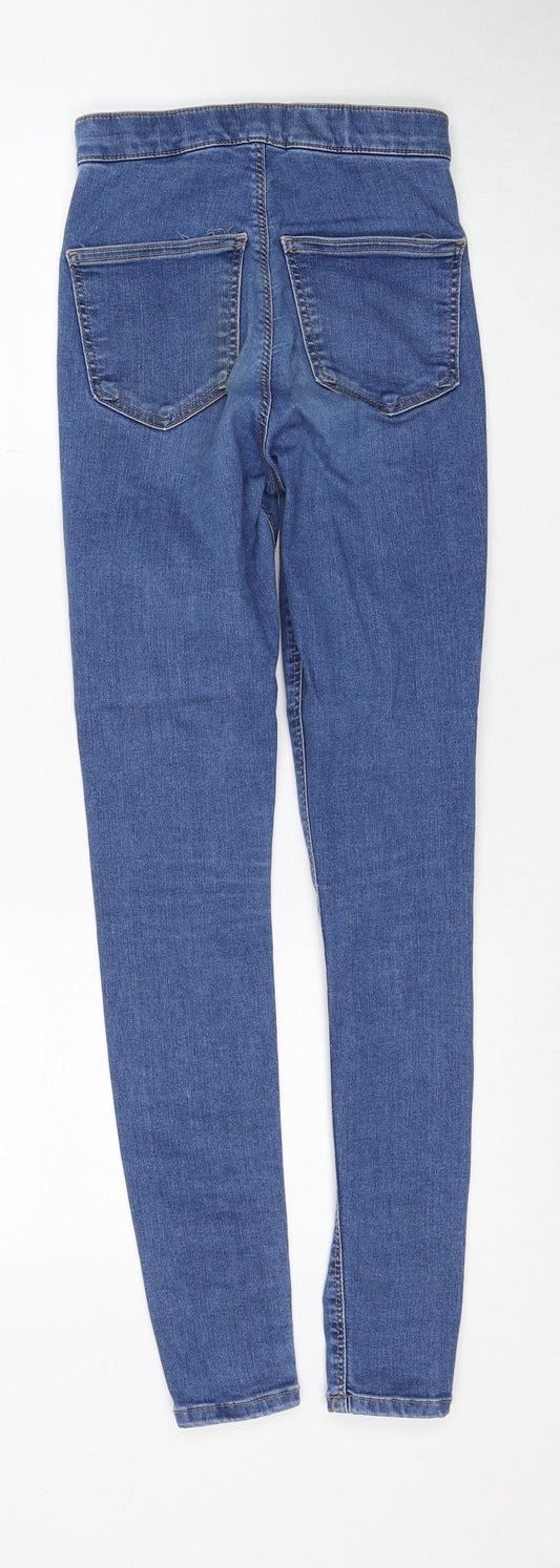 Topshop Womens Blue Cotton Skinny Jeans Size 26 in L32 in Regular Zip