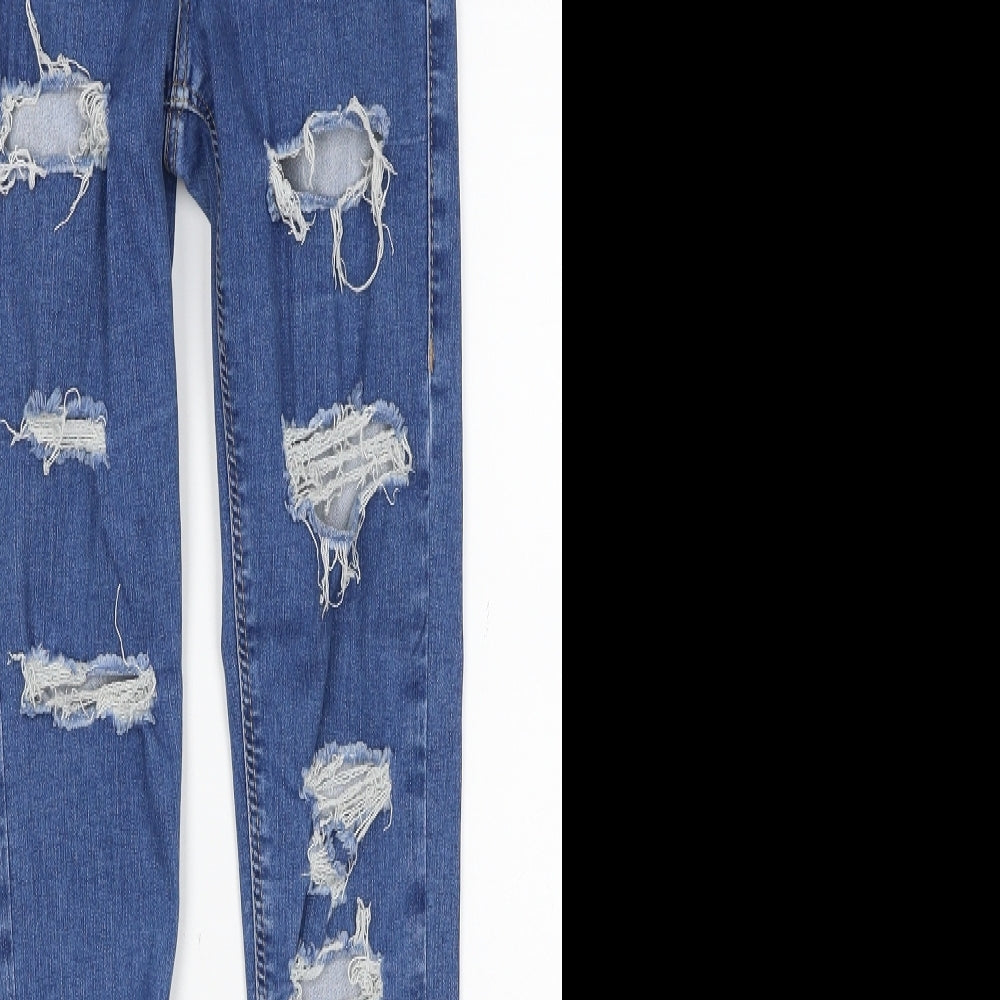 Topshop Womens Blue Cotton Skinny Jeans Size 26 in L32 in Regular Zip