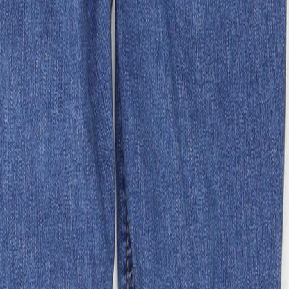 Topshop Womens Blue Cotton Skinny Jeans Size 26 in L32 in Regular Zip