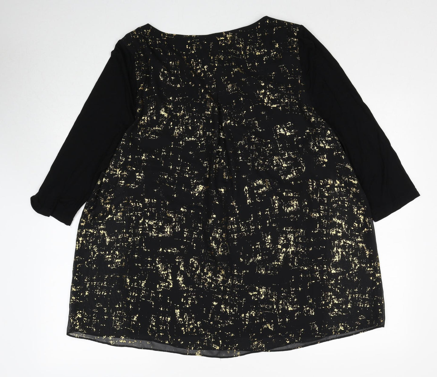 Studio8 Womens Black Polyester Basic Blouse Size 16 V-Neck