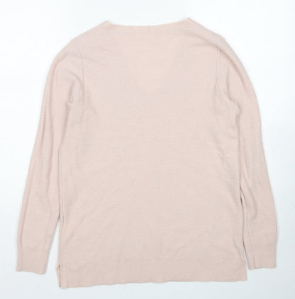 Gap Womens Pink V-Neck Nylon Pullover Jumper Size M