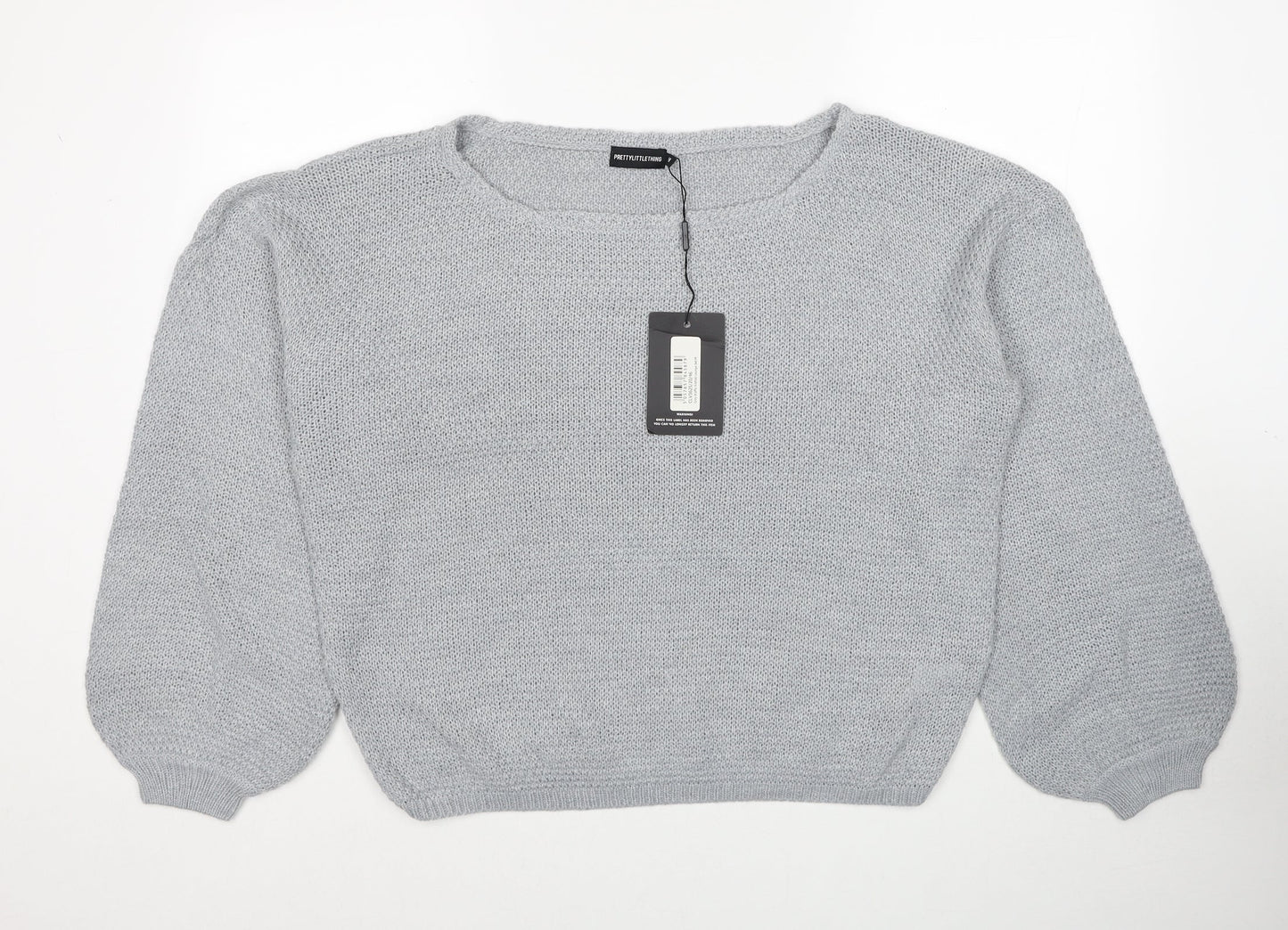 Womens UK Size M PRETTYLITTLETHING Grey Pullover Jumper