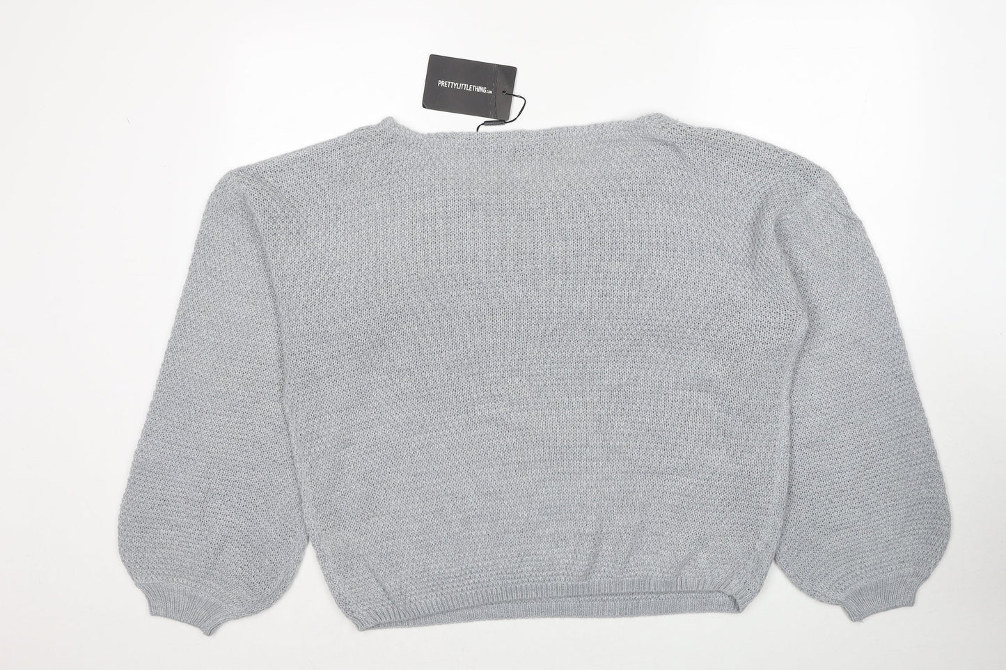 Womens UK Size M PRETTYLITTLETHING Grey Pullover Jumper