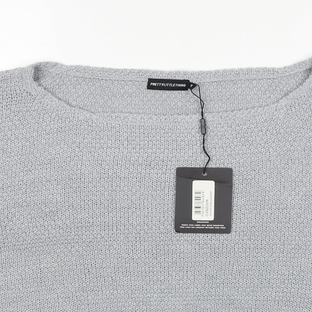 Womens UK Size M PRETTYLITTLETHING Grey Pullover Jumper