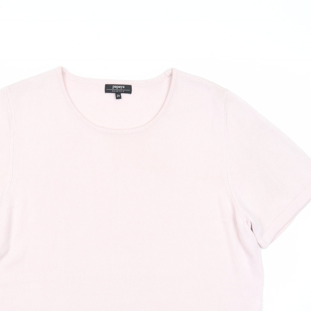Womens UK Size 20 Papaya Pink Pullover Jumper