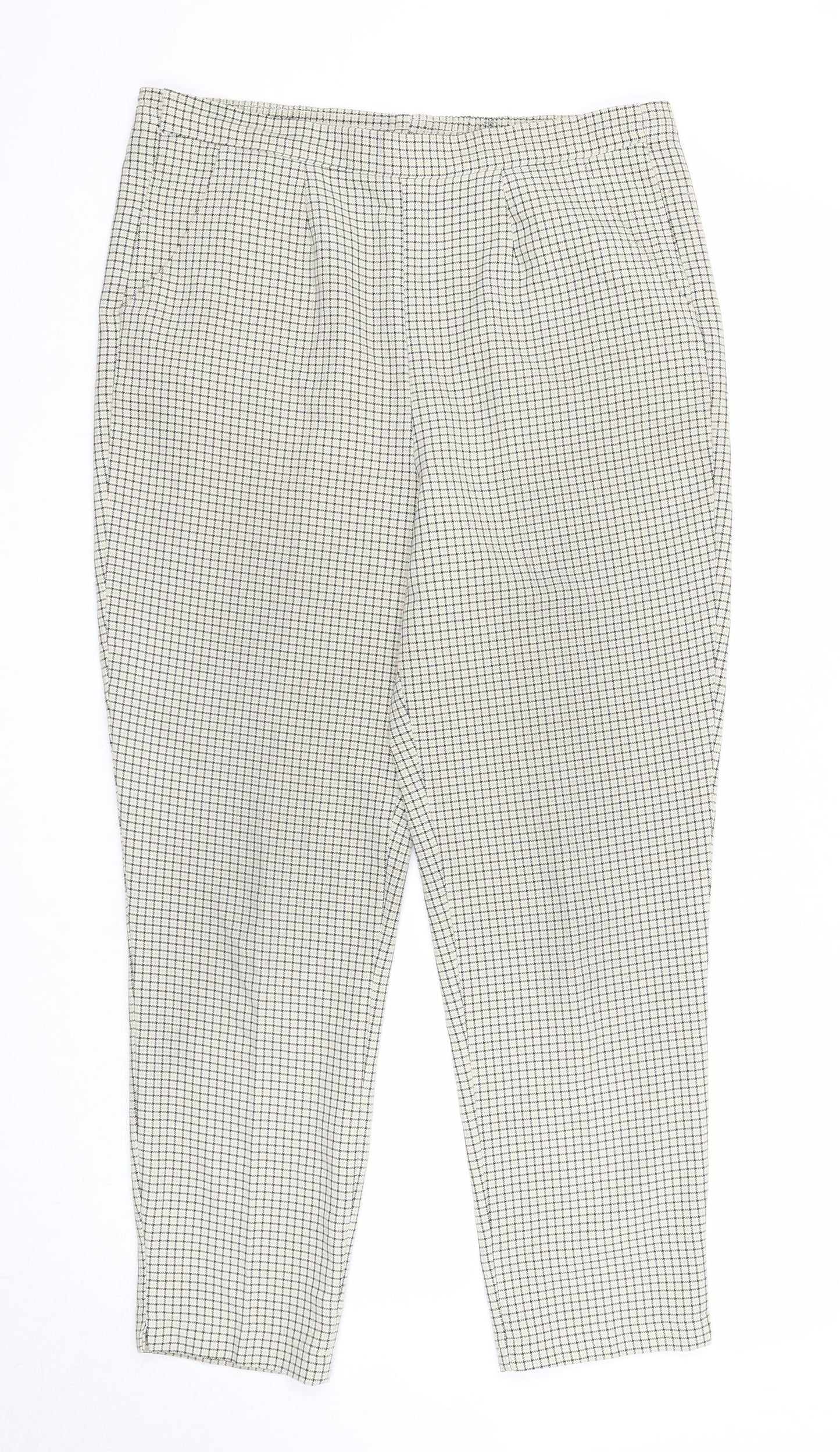 Womens UK Size 12 Preworn Regular Fit  Beige Trousers