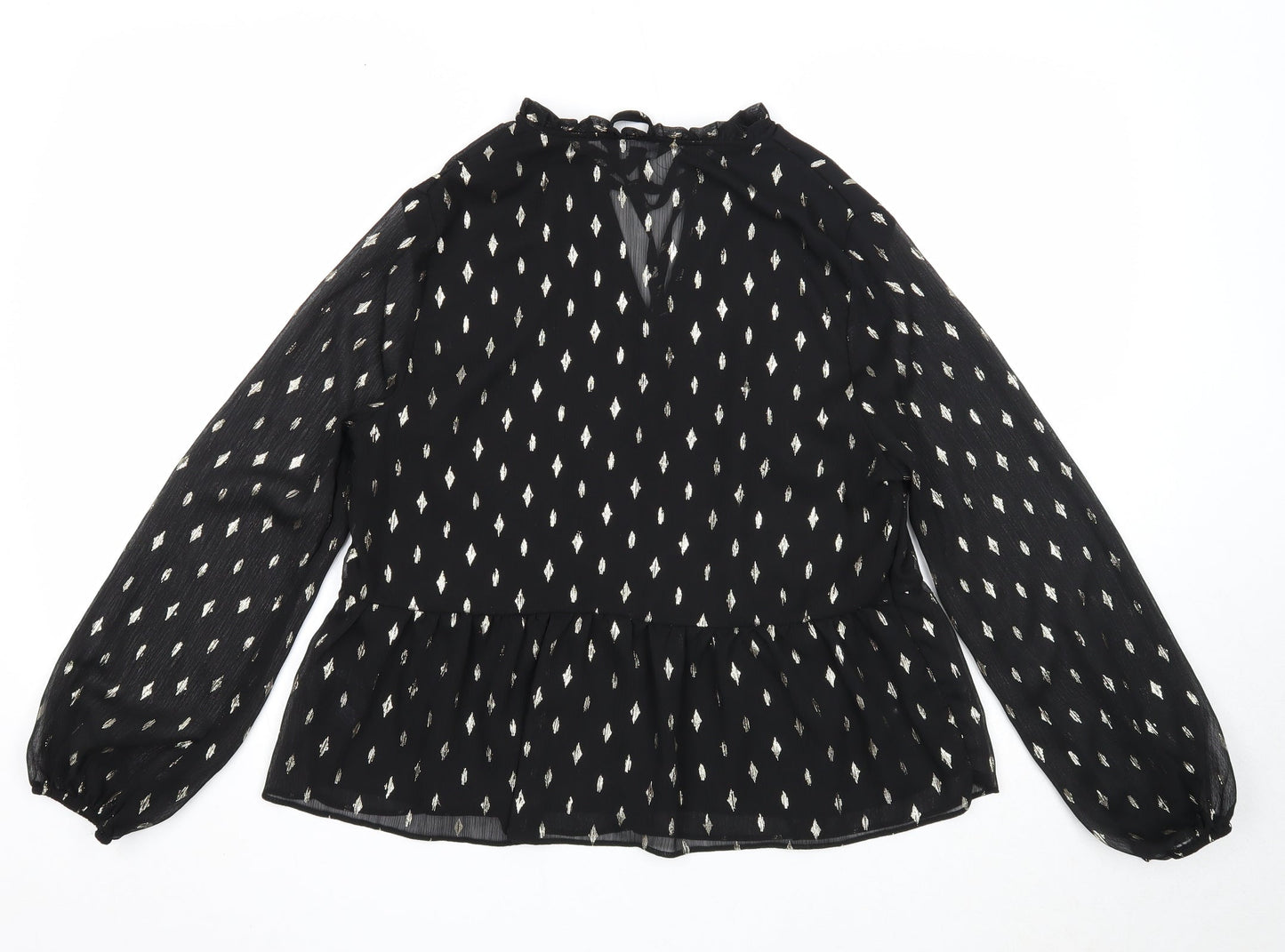 Womens UK Size 12 New Look Black Basic Blouse