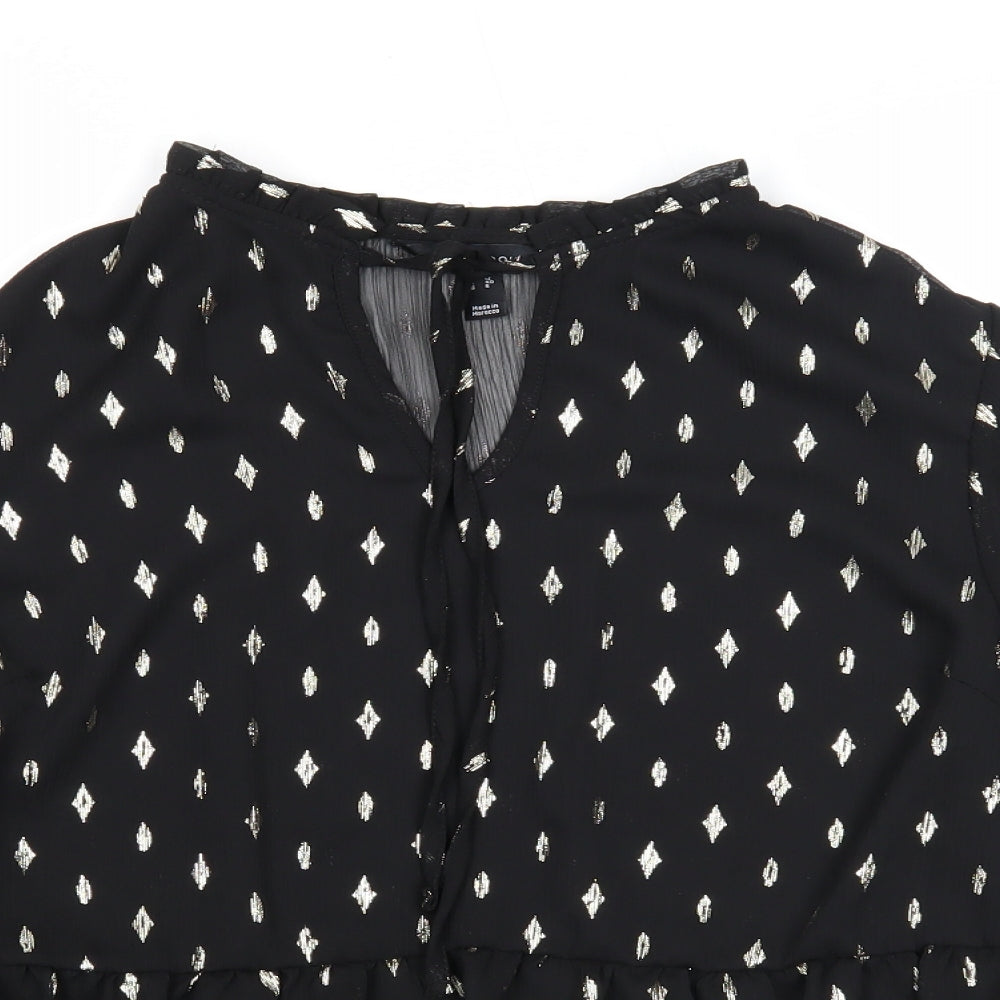 Womens UK Size 12 New Look Black Basic Blouse