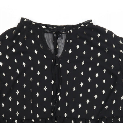 Womens UK Size 12 New Look Black Basic Blouse