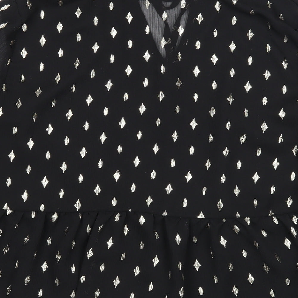 Womens UK Size 12 New Look Black Basic Blouse