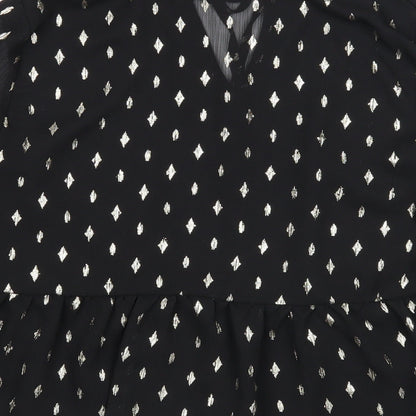 Womens UK Size 12 New Look Black Basic Blouse