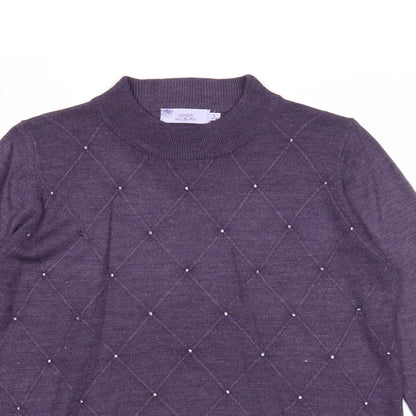 Womens UK Size 10 EWM Purple Pullover Jumper