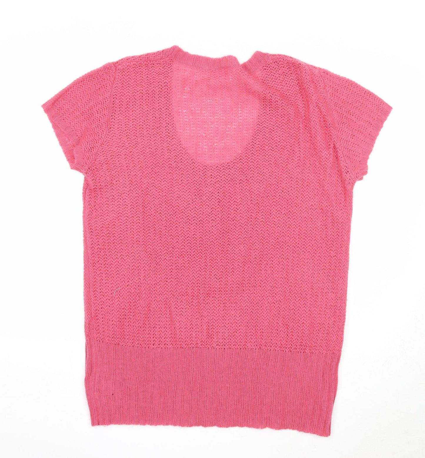 Classics Womens Pink Scoop Neck Acrylic Pullover Jumper Size 16