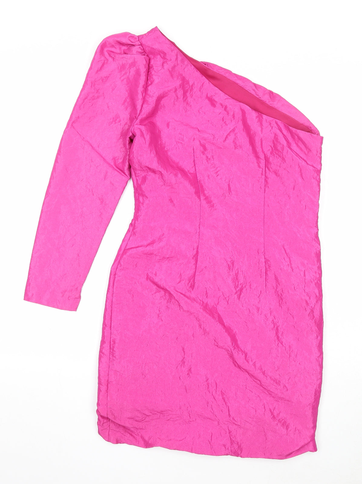 Pins & Needles Womens Pink Polyester Bodycon Size S One Shoulder Zip