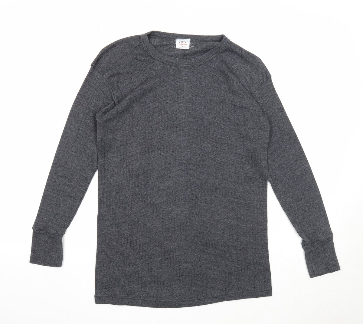 Gaffer Womens Grey Round Neck Cotton Pullover Jumper Size L