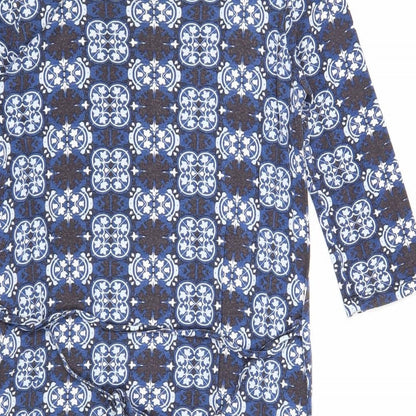 River Island Womens Blue Geometric Viscose A-Line Size 8 Round Neck Pullover