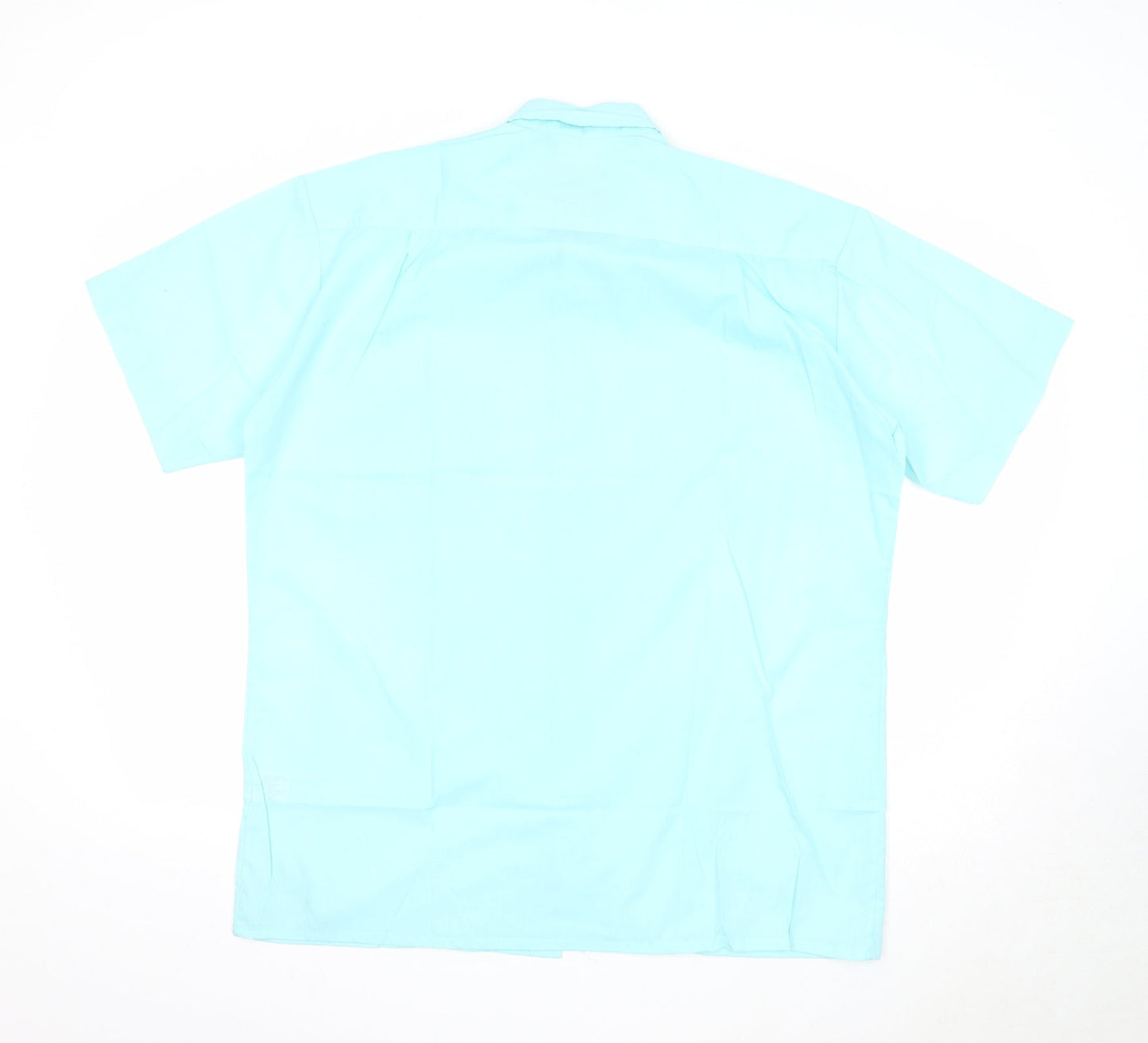 Zero Mens Blue Polyester Button-Up Size XL Collared Button