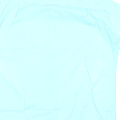 Zero Mens Blue Polyester Button-Up Size XL Collared Button