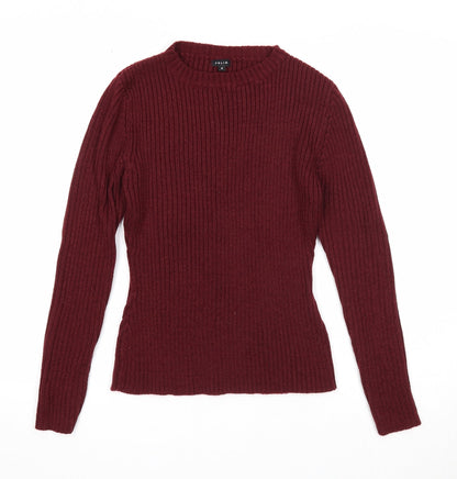 Folia Womens Purple Round Neck Acrylic Pullover Jumper Size M