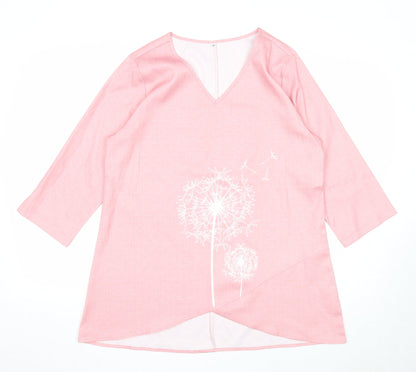 Womens UK Size M Preworn Pink Basic Blouse