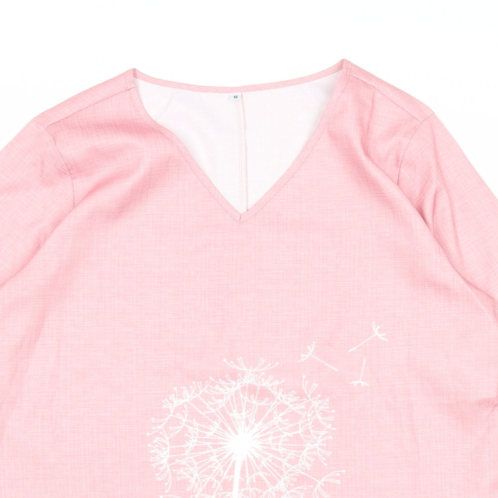 Womens UK Size M Preworn Pink Basic Blouse