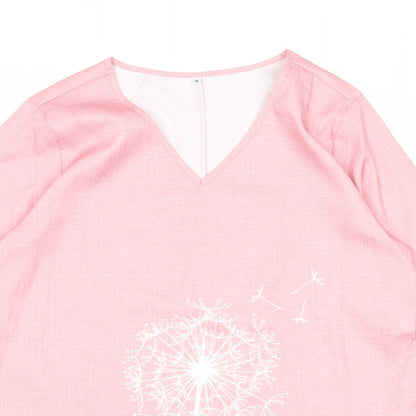 Womens UK Size M Preworn Pink Basic Blouse