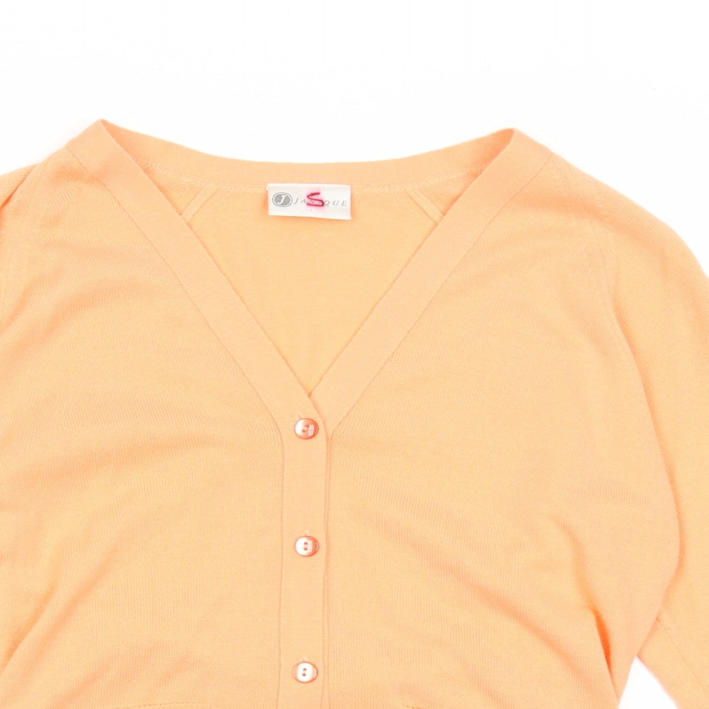 Womens UK Size S Janique Orange Cardigan Jumper