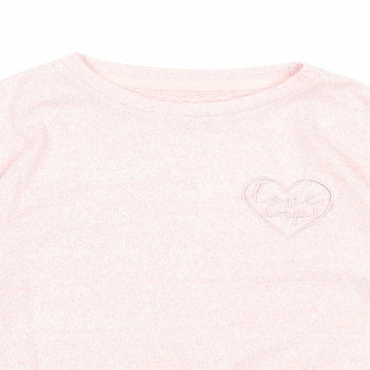 F&F Girls Pink Polyester Pullover Sweatshirt Size 7-8 Years Pullover - Love
