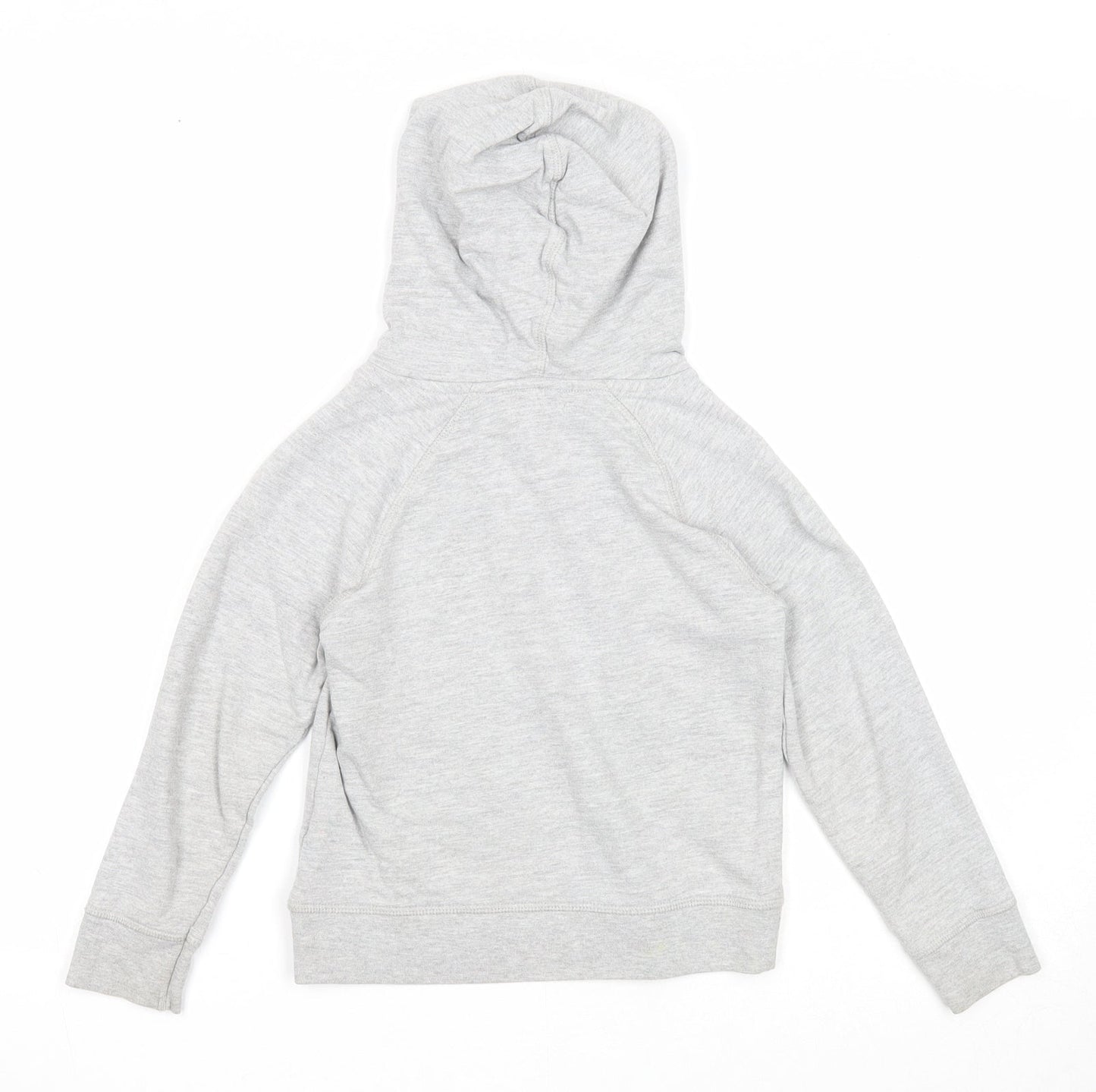 Preworn Girls Grey Cotton Pullover Hoodie Size 6 Years Pullover
