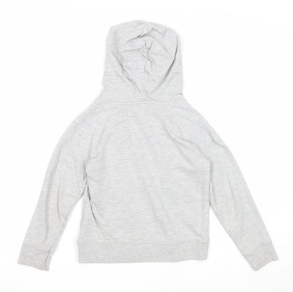 Preworn Girls Grey Cotton Pullover Hoodie Size 6 Years Pullover