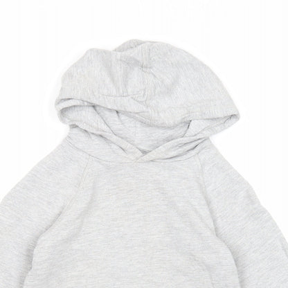 Preworn Girls Grey Cotton Pullover Hoodie Size 6 Years Pullover
