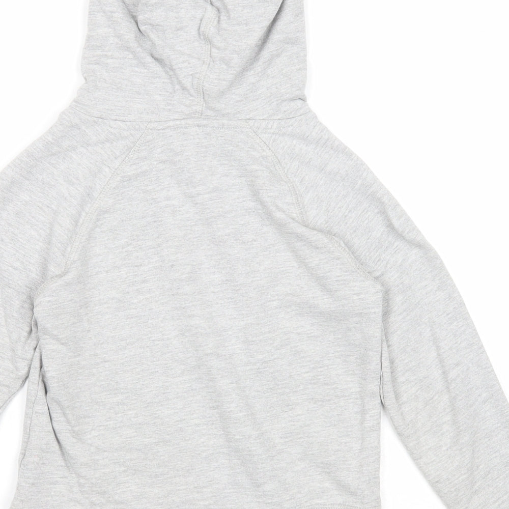 Preworn Girls Grey Cotton Pullover Hoodie Size 6 Years Pullover