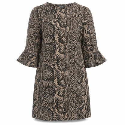 Primark Womens Beige Geometric Polyester A-Line Size 10 Round Neck Pullover - Snake Print