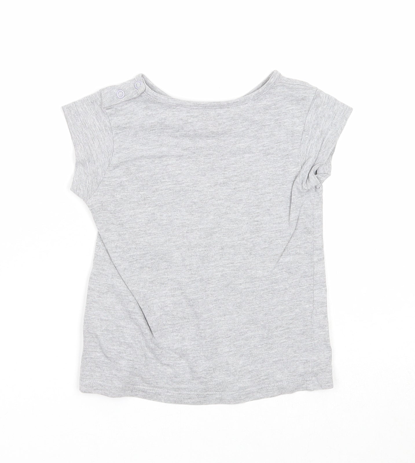 Preworn Girls Grey Cotton Basic T-Shirt Size 12-18 Months Round Neck Pullover - My Little Pony, Size 12-24 months