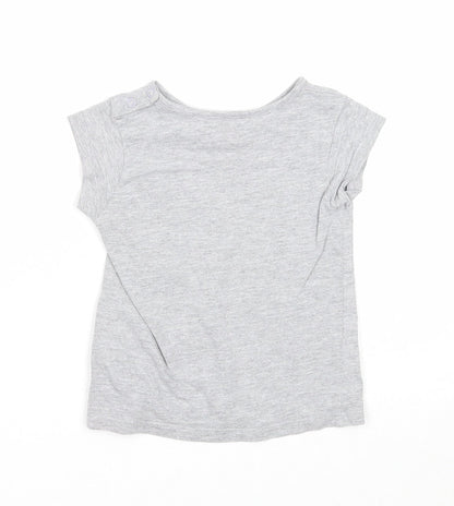 Preworn Girls Grey Cotton Basic T-Shirt Size 12-18 Months Round Neck Pullover - My Little Pony, Size 12-24 months