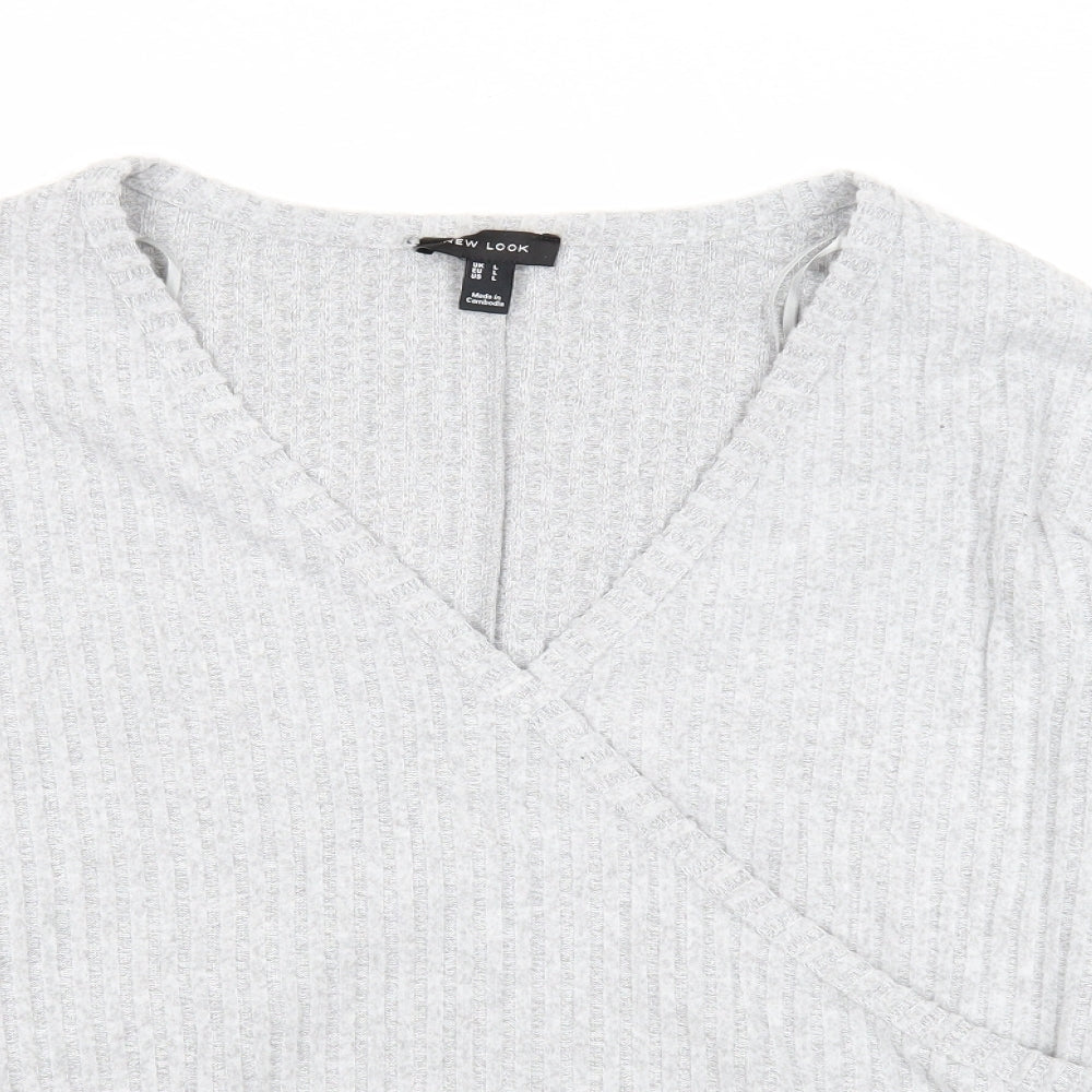 Womens UK Size L New Look Grey Pullover Jumper