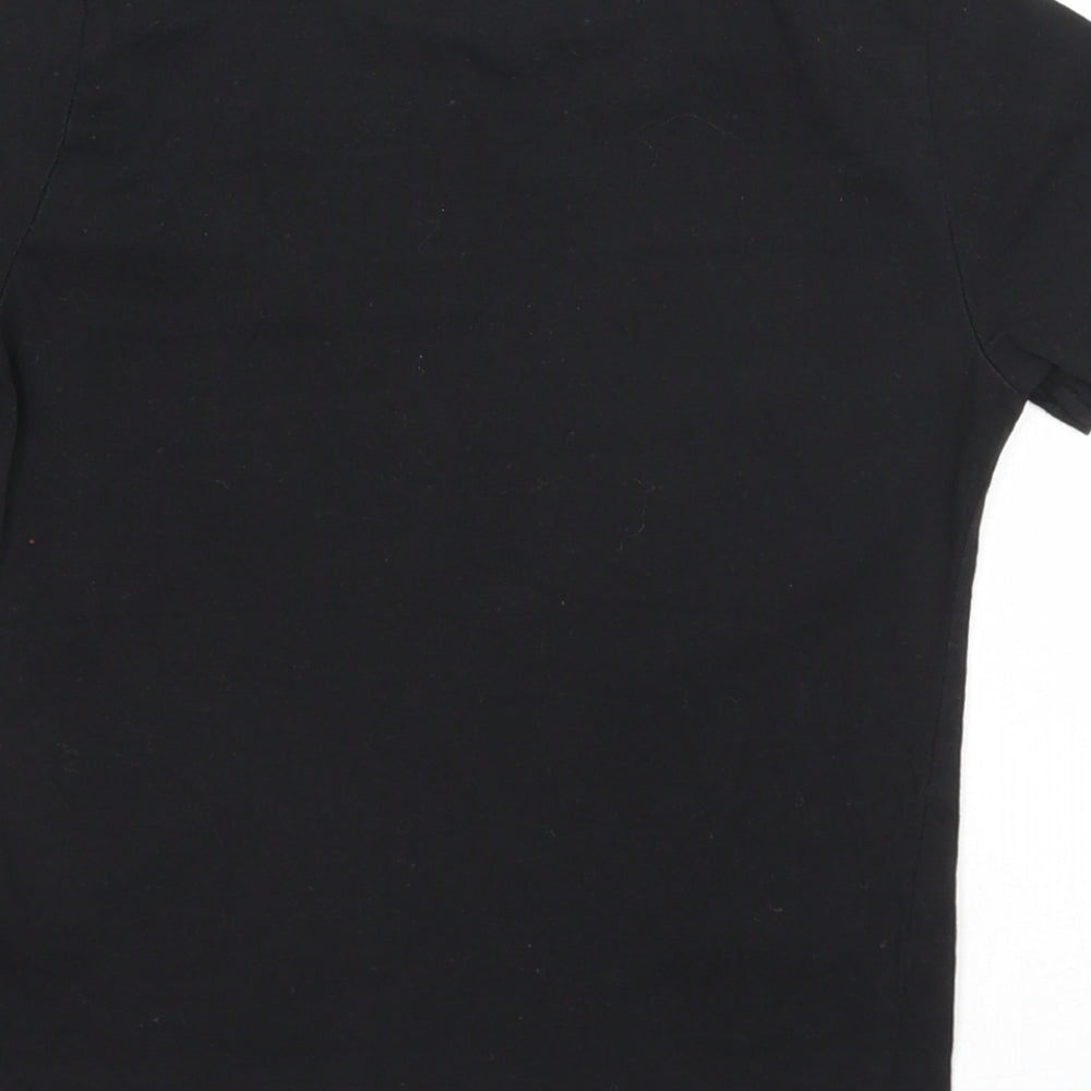 Primark Girls Black Cotton Basic T-Shirt Size 3-4 Years Round Neck Pullover - Epic